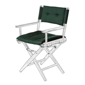 Cushion Set for Teak Directors Chair and Helmsman Seat - Green