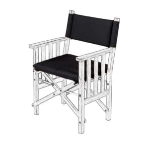 Cushion Set for Teak Directors Chair II and Helmsman Seat II - Black