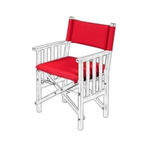 Cushion Set for Teak Directors Chair II and Helmsman Seat II - Forza Red
