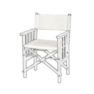 Cushion Set for Teak Directors Chair II and Helmsman Seat II - White