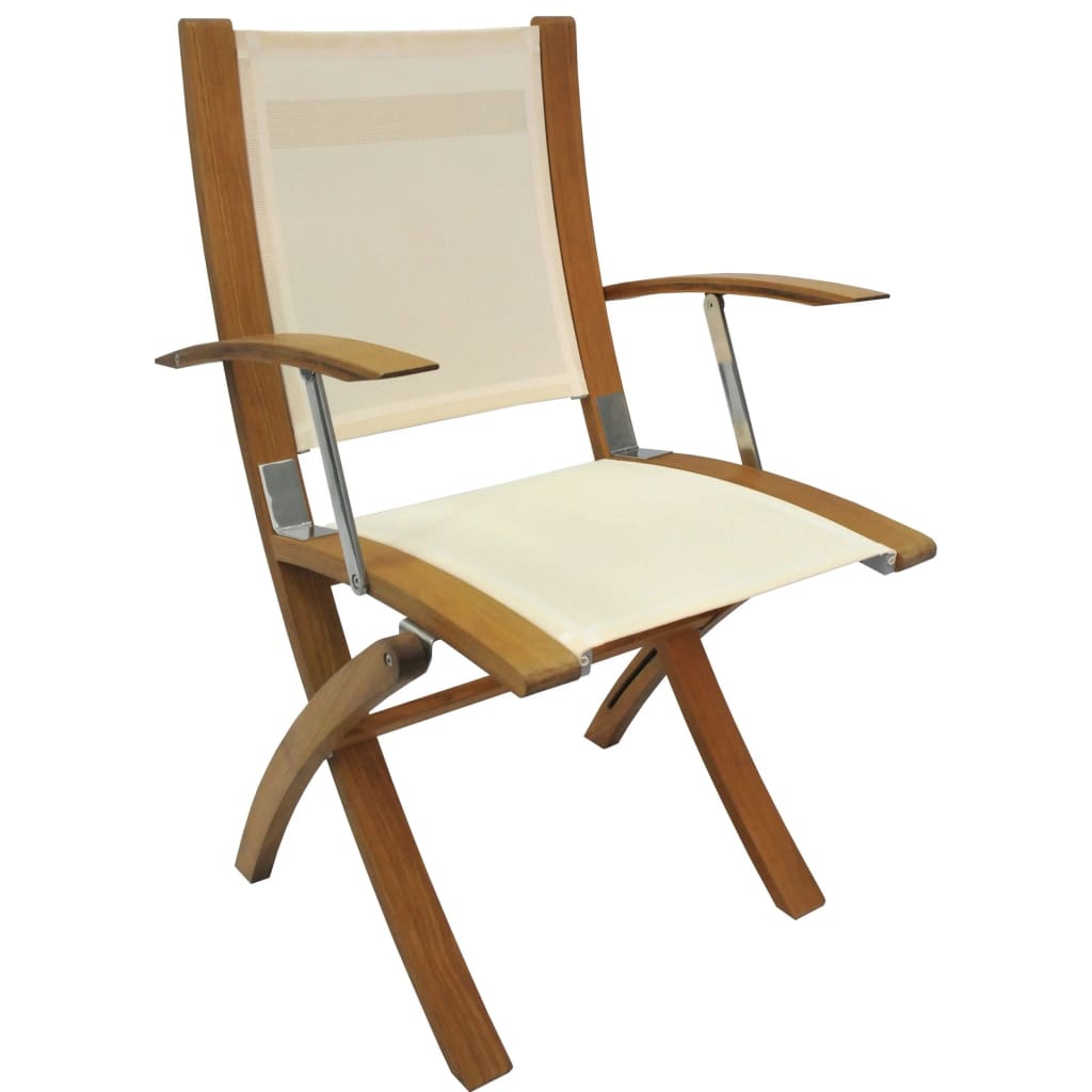 Marstrand Folding Teak Arm Chair - Cream