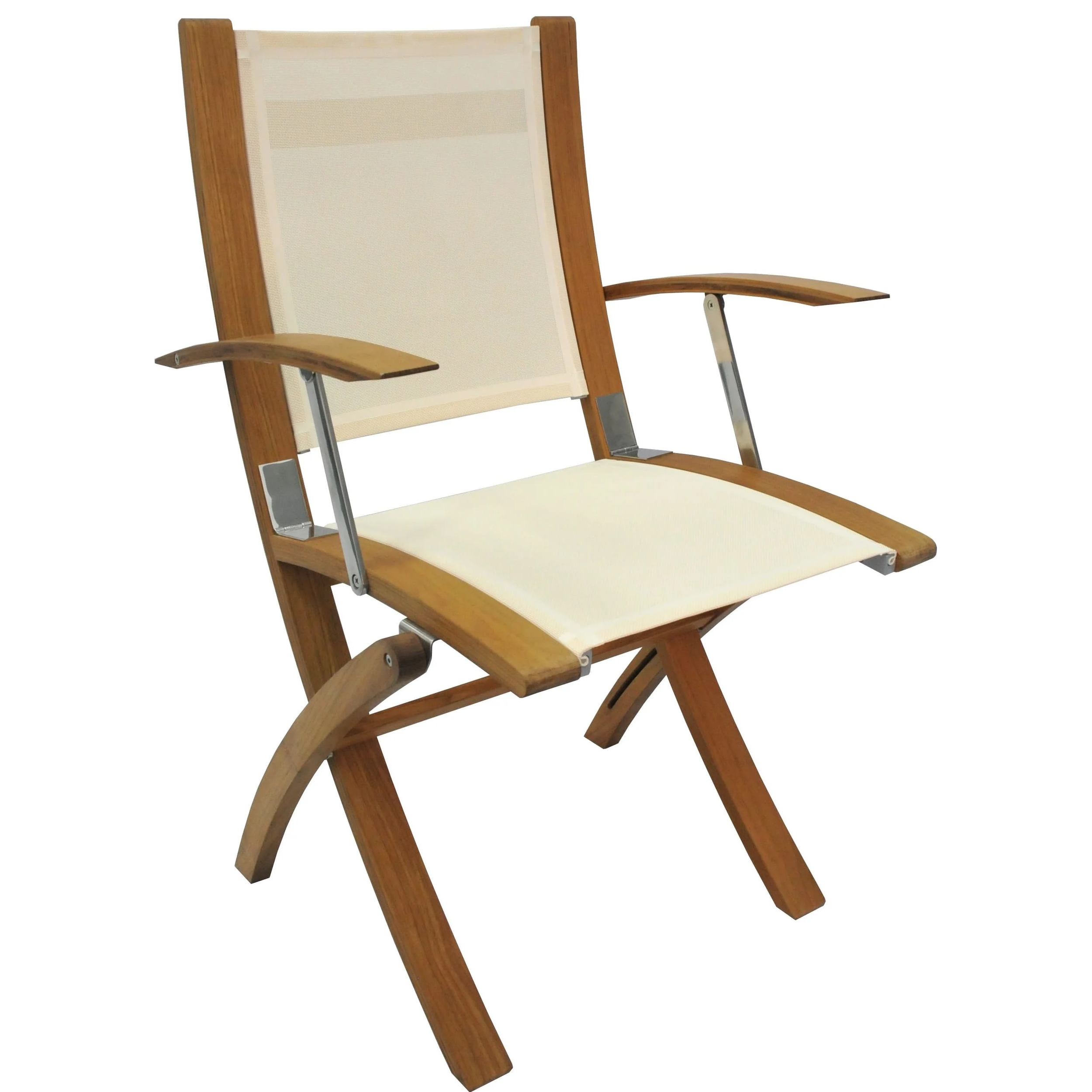Marstrand Folding Teak Arm Chair - Cream