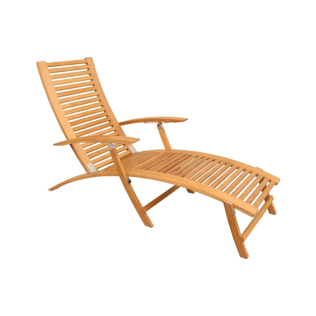 Folding Teak Deckchair with Slats
