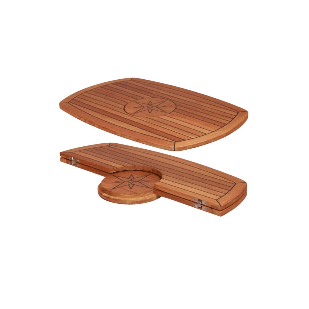 Teak Barrel Shaped Folding Tabletop