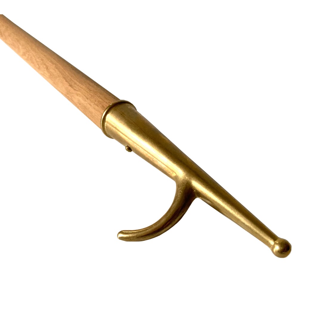 Solid Teak Boat Hook - Brass Head - Image 2