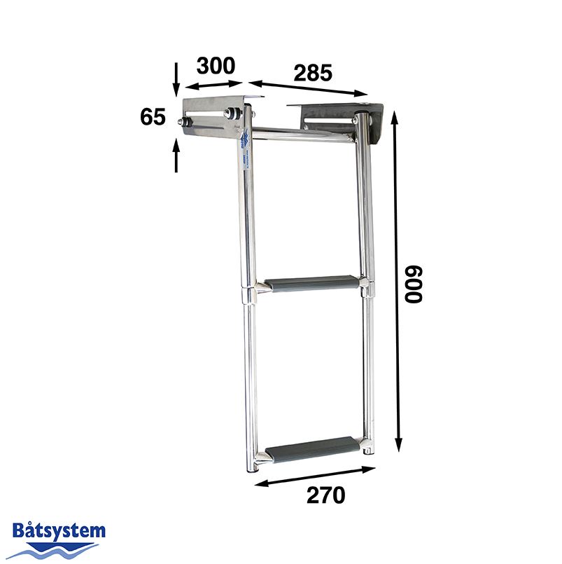Under Platform 2 Step Telescopic Ladder with Lock - Image 2