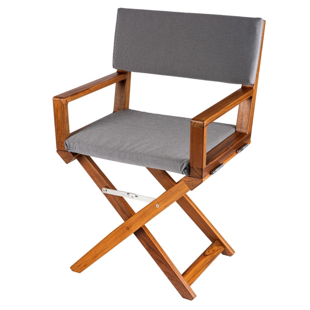 ‘Edge’ Teak Directors Chair with Forza Charcoal Cushion