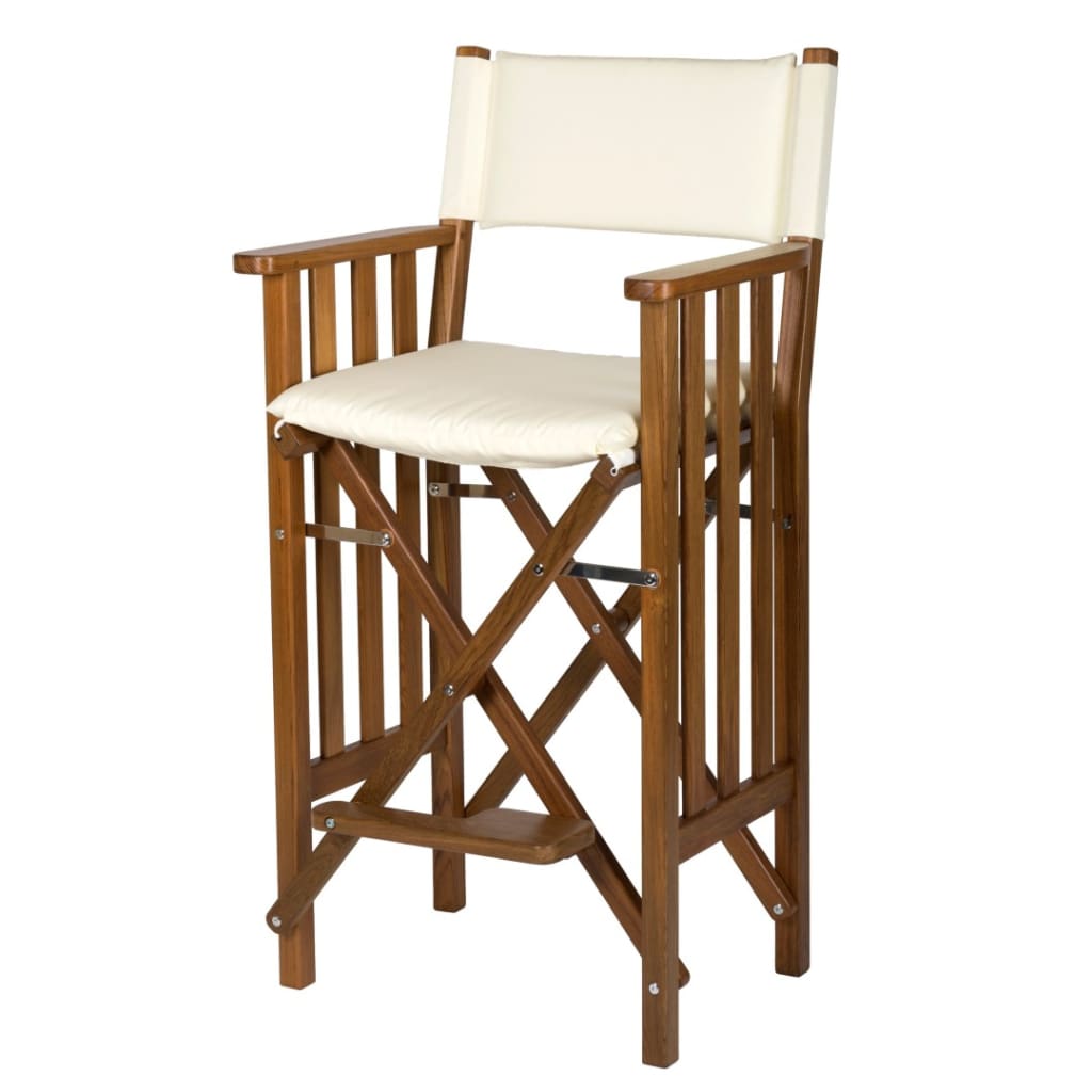 Solid Teak Helmsman Seat II with Cream Cushion