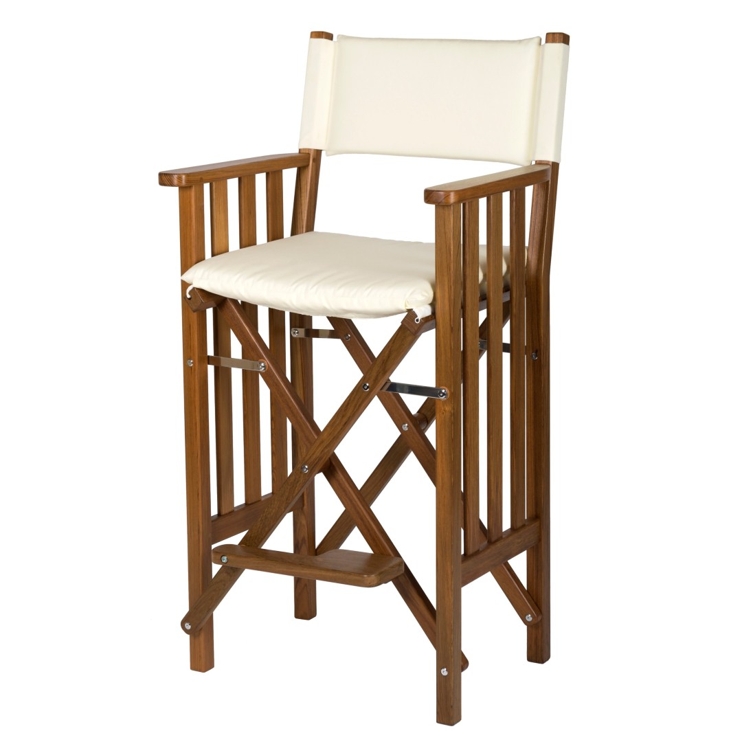 Solid Teak Helmsman Seat II with Cream Cushion