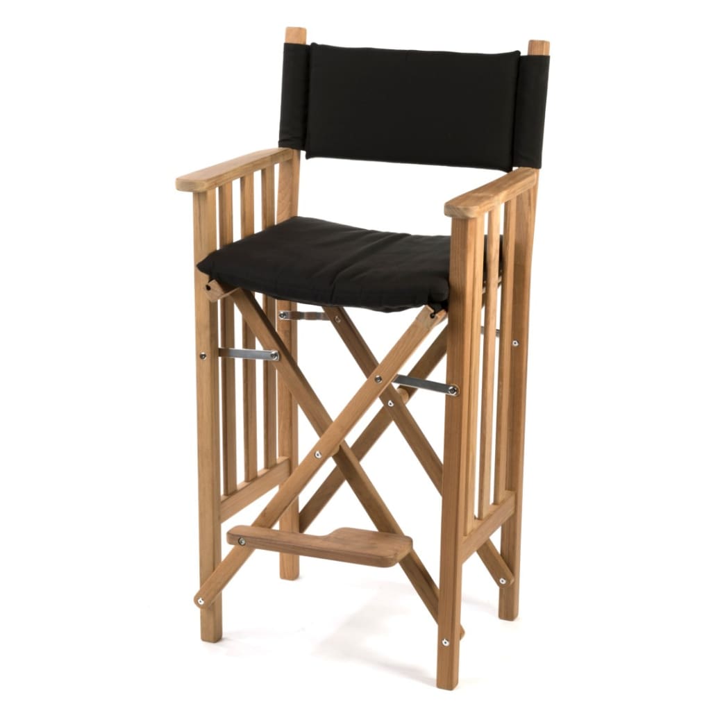 Solid Teak Helmsman Seat II with Black Cushion