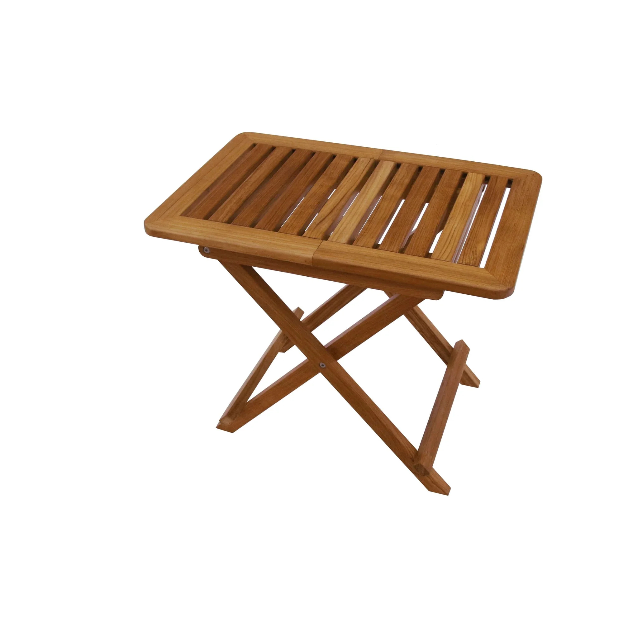 Teak Folding Side Table - Slatted