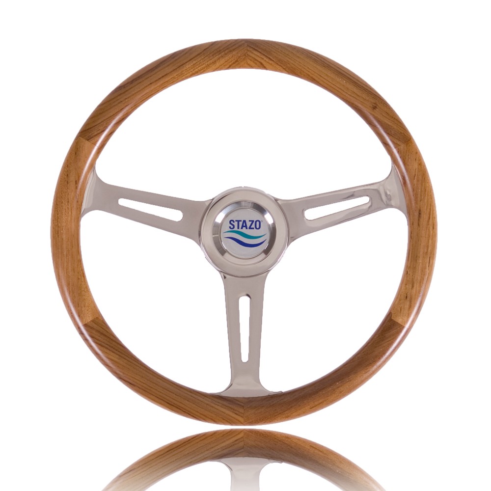 Stazo Solid Teak Steering Wheel - Type 57