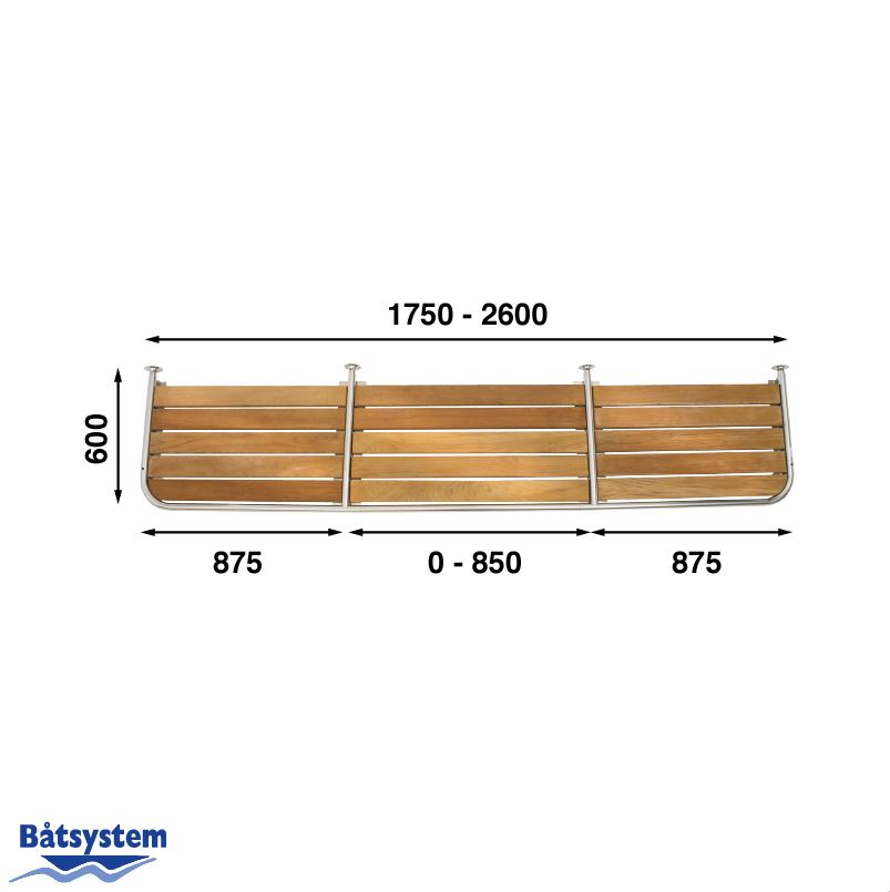 Powerboat Adjustable Stern Platform 1750-2600mm - Image 2