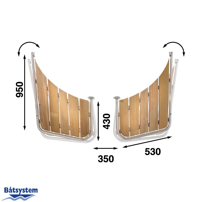 Sailing Boat Two Piece Stern Platform 950x530mm - Image 2