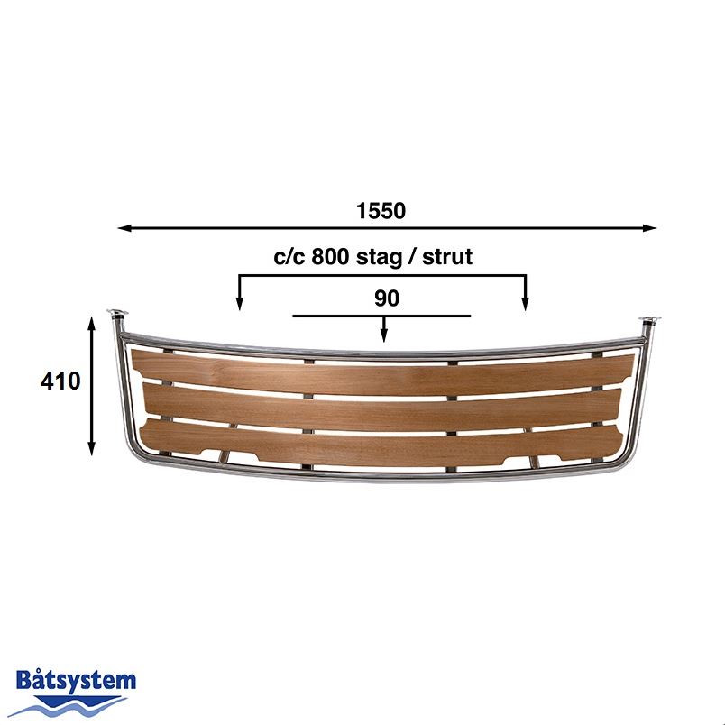 Sailing Boat Stern Platform 1550x410mm - Image 3