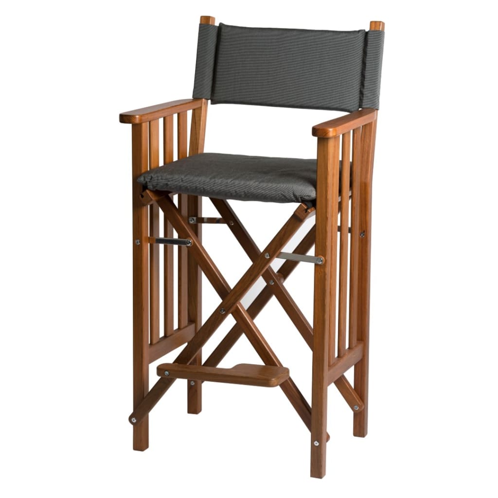 Solid Teak Helmsman Seat II with Forza Charcoal Cushion